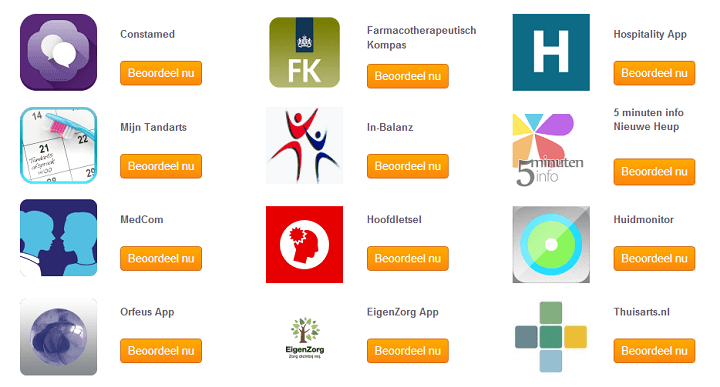 Health Award greep uit de lijst van 50 genomineerden apps voor zorgprofessionals