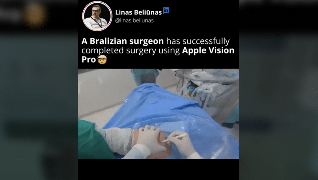 Still van de Braziliaanse dokter apple vision pro